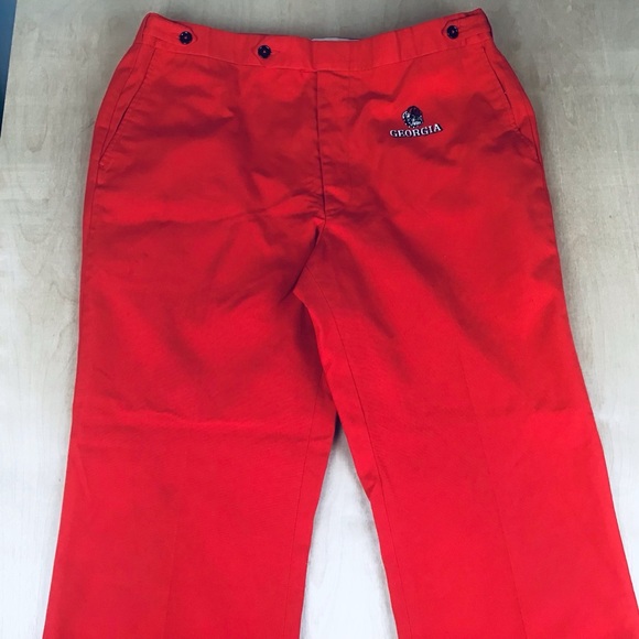 Vintage Georgia Bulldogs Mens Trousers Pants Red 38x30 Classic NCAA Football - Picture 1 of 7